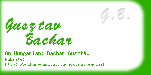 gusztav bachar business card